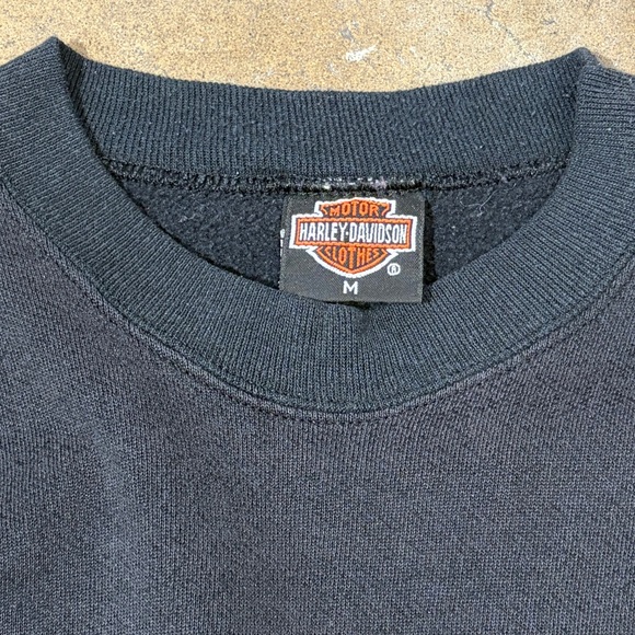 Vintage Harley-Davidson USA Embroidered Spellout Black Crewneck Sweater M - Picture 4 of 10